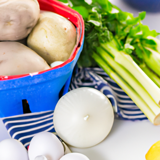 Fresh ingredients for making Dutch oven clam chowder.